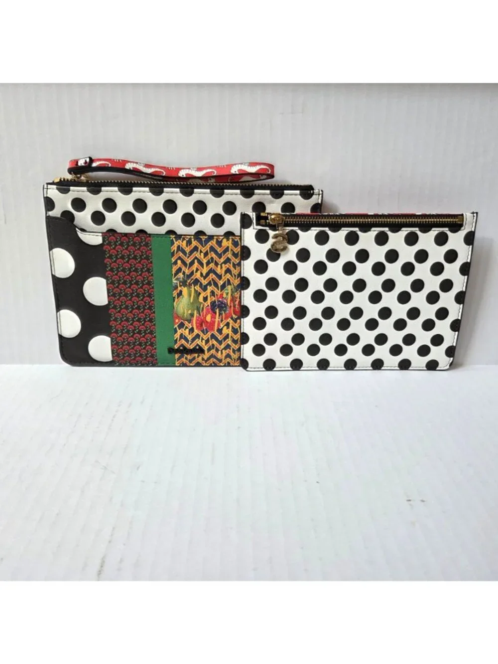 Desigual Wristlet Lola Patch with Removable Insert Pouch Colorful Dots Floral